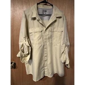 Mountain Hardwear Canyon Long Sleeve 2XL Yellow Shirt Vented